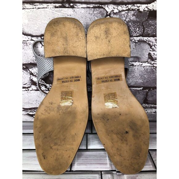 Vintage Jeffrey Campbell White Cap Gray Leather Perforated Sandals Women’s 7M US - Picture 15 of 16